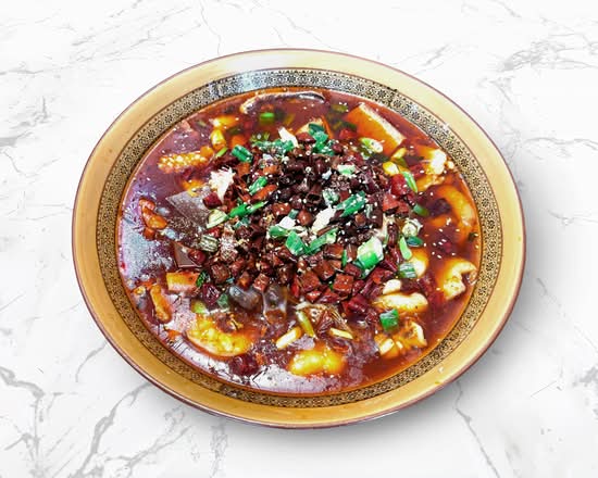 Spicy Pork Blood with Seafood (海鲜毛血旺)